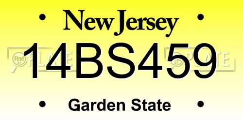 14BS459 New Jersey License Plate