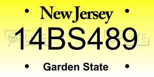 14BS489 New Jersey License Plate