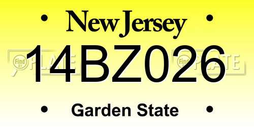 14BZ026 New Jersey License Plate