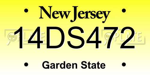 14DS472 New Jersey License Plate