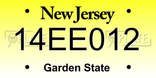 14EE012 New Jersey License Plate