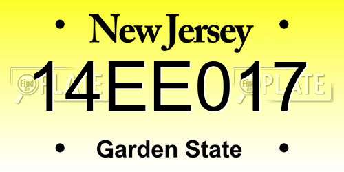 14EE017 New Jersey License Plate