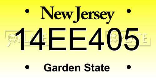 14EE405 New Jersey License Plate