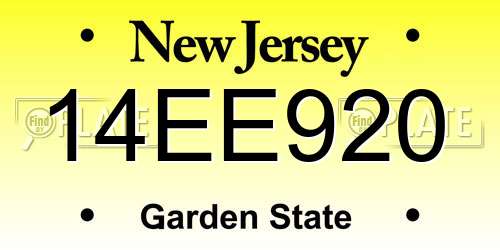 14EE920 New Jersey License Plate