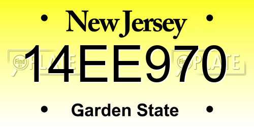 14EE970 New Jersey License Plate