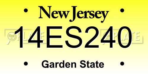 14ES240 New Jersey License Plate