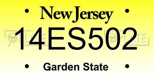 14ES502 New Jersey License Plate