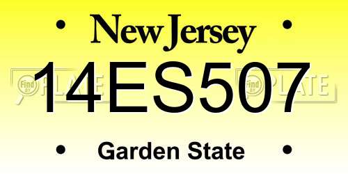 14ES507 New Jersey License Plate