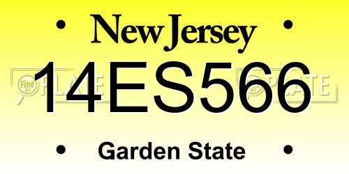 14ES566 New Jersey License Plate