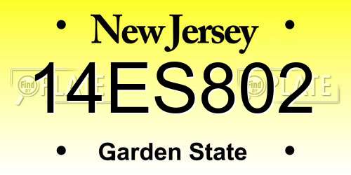 14ES802 New Jersey License Plate