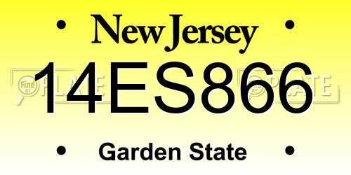 14ES866 New Jersey License Plate