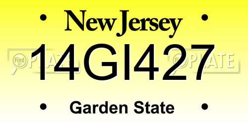 14GI427 New Jersey License Plate