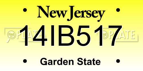 14IB517 New Jersey License Plate