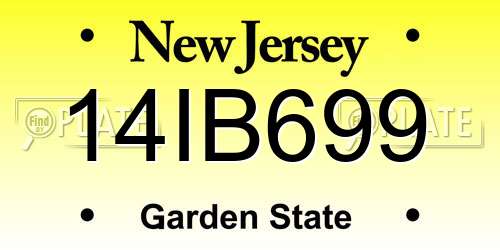 14IB699 New Jersey License Plate