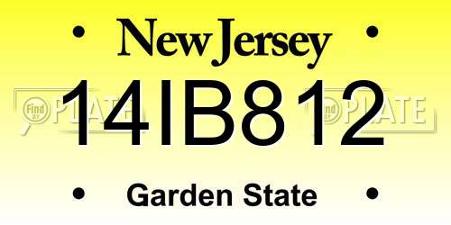 14IB812 New Jersey License Plate