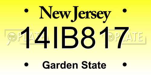 14IB817 New Jersey License Plate