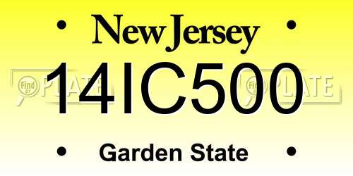 14IC500 New Jersey License Plate