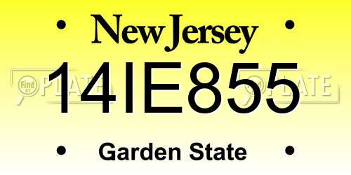 14IE855 New Jersey License Plate