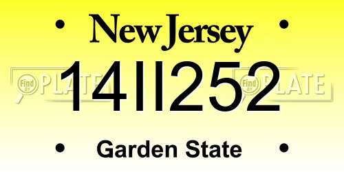 14II252 New Jersey License Plate