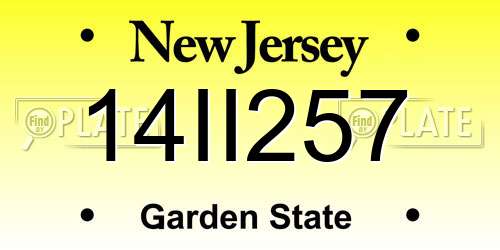 14II257 New Jersey License Plate