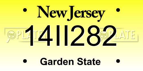 14II282 New Jersey License Plate