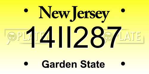14II287 New Jersey License Plate