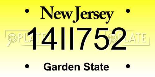 14II752 New Jersey License Plate