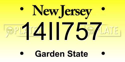 14II757 New Jersey License Plate