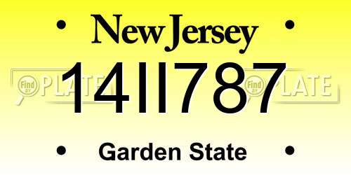 14II787 New Jersey License Plate
