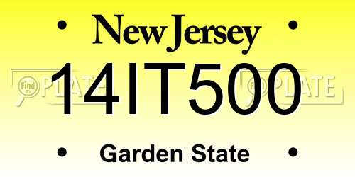 14IT500 New Jersey License Plate