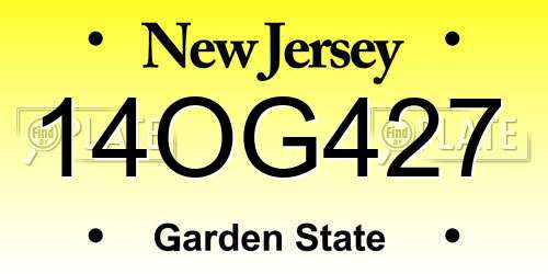 14OG427 New Jersey License Plate