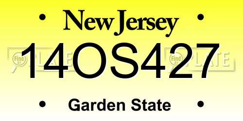 14OS427 New Jersey License Plate