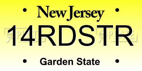 14RDSTR New Jersey License Plate