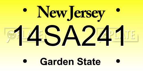 14SA241 New Jersey License Plate