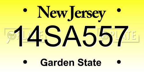 14SA557 New Jersey License Plate
