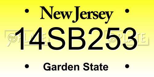 14SB253 New Jersey License Plate