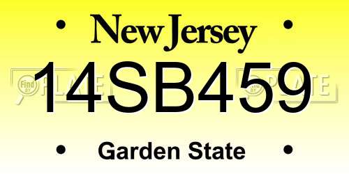 14SB459 New Jersey License Plate