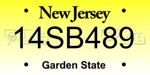 14SB489 New Jersey License Plate