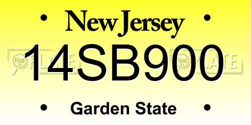 14SB900 New Jersey License Plate