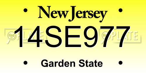 14SE977 New Jersey License Plate