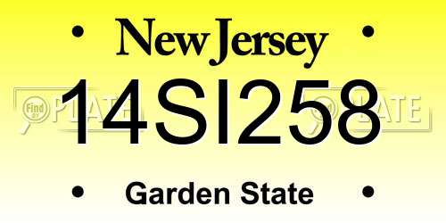 14SI258 New Jersey License Plate