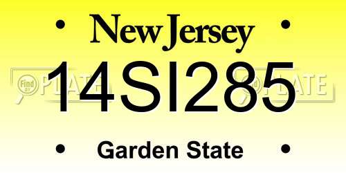 14SI285 New Jersey License Plate