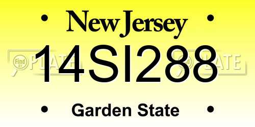 14SI288 New Jersey License Plate