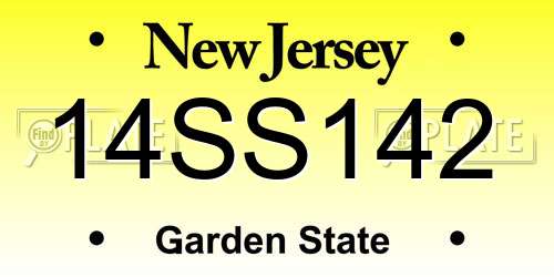 14SS142 New Jersey License Plate