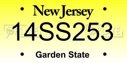 14SS253 New Jersey License Plate