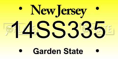 14SS335 New Jersey License Plate