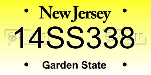 14SS338 New Jersey License Plate