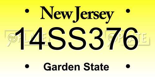 14SS376 New Jersey License Plate