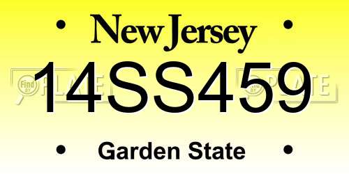 14SS459 New Jersey License Plate