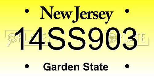 14SS903 New Jersey License Plate